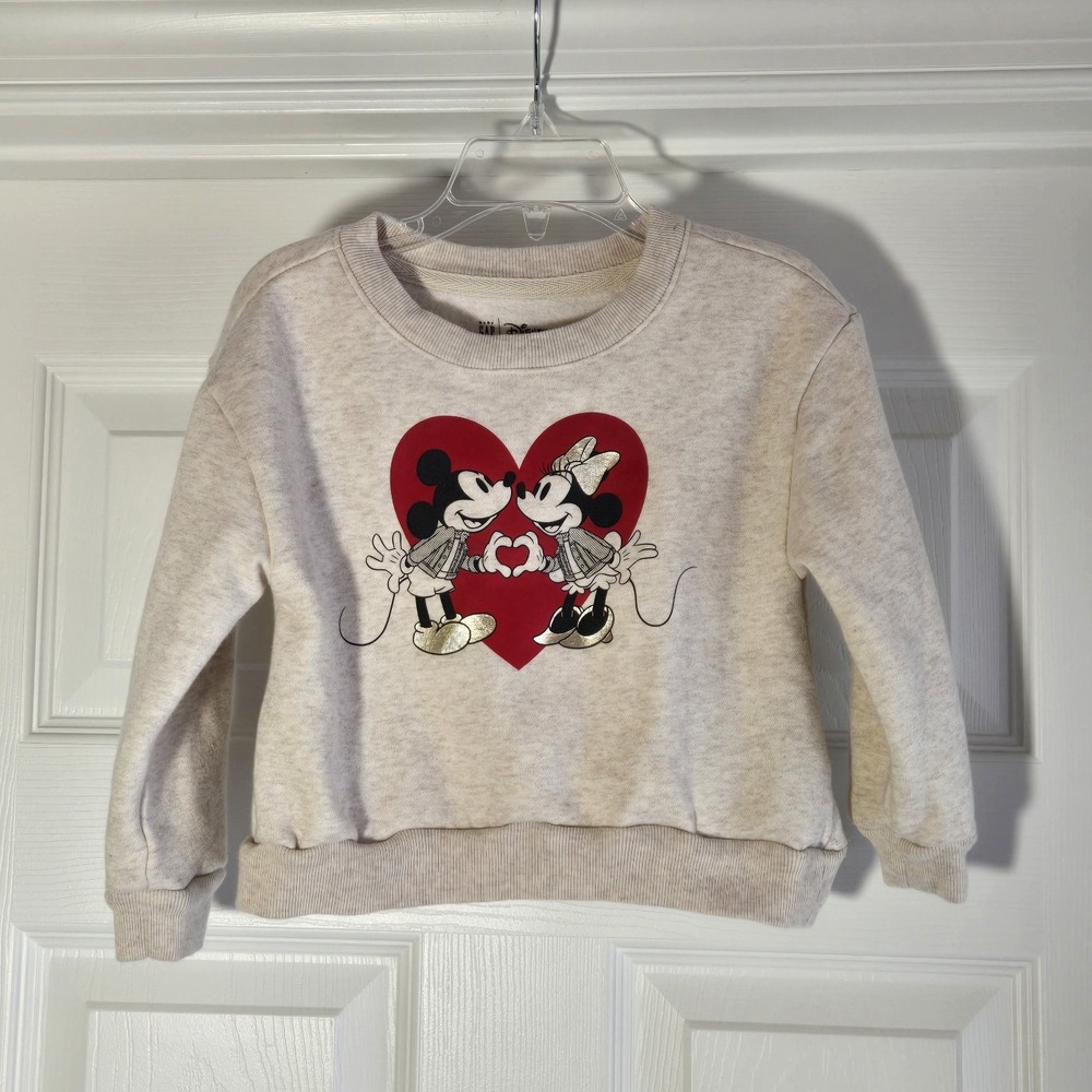 Baby Gap Disney Mickey And Minnie Heart Sweatshirt Size 3t Long Sleeve Pull Over